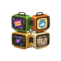 a stacked tv wall sticker from the 70s